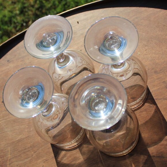 Vintage Victoria 24K Gold Goblets – Set of 4 – Holiday Barware – MCM – 8" – EUC - Picture 8 of 12